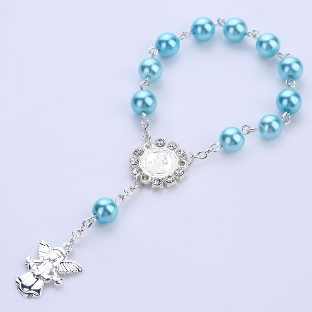 finger rosary, colorful baptism favors, baptims favours, communion favors, communion party favours, angel rosary, rosary for kids, decade rosary, teal rosary