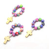 handmade colorful timber and clay rosaries, decade rosaries winfinity brands