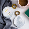 mr and mrs wedding marble and gold coasters - winfinity brands