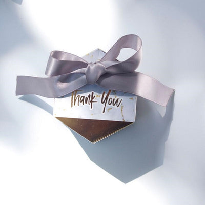 CREATEME™ Marble Style Thank You Favor Gift Boxes