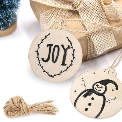 CREATEME™ 50 x Hanging Craft Wood DIY Christmas Tree Ornaments