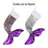 rainbow mermaid christmas stocking for little girls, sequence mermaid stocking , silver and purple mermaid stocking 