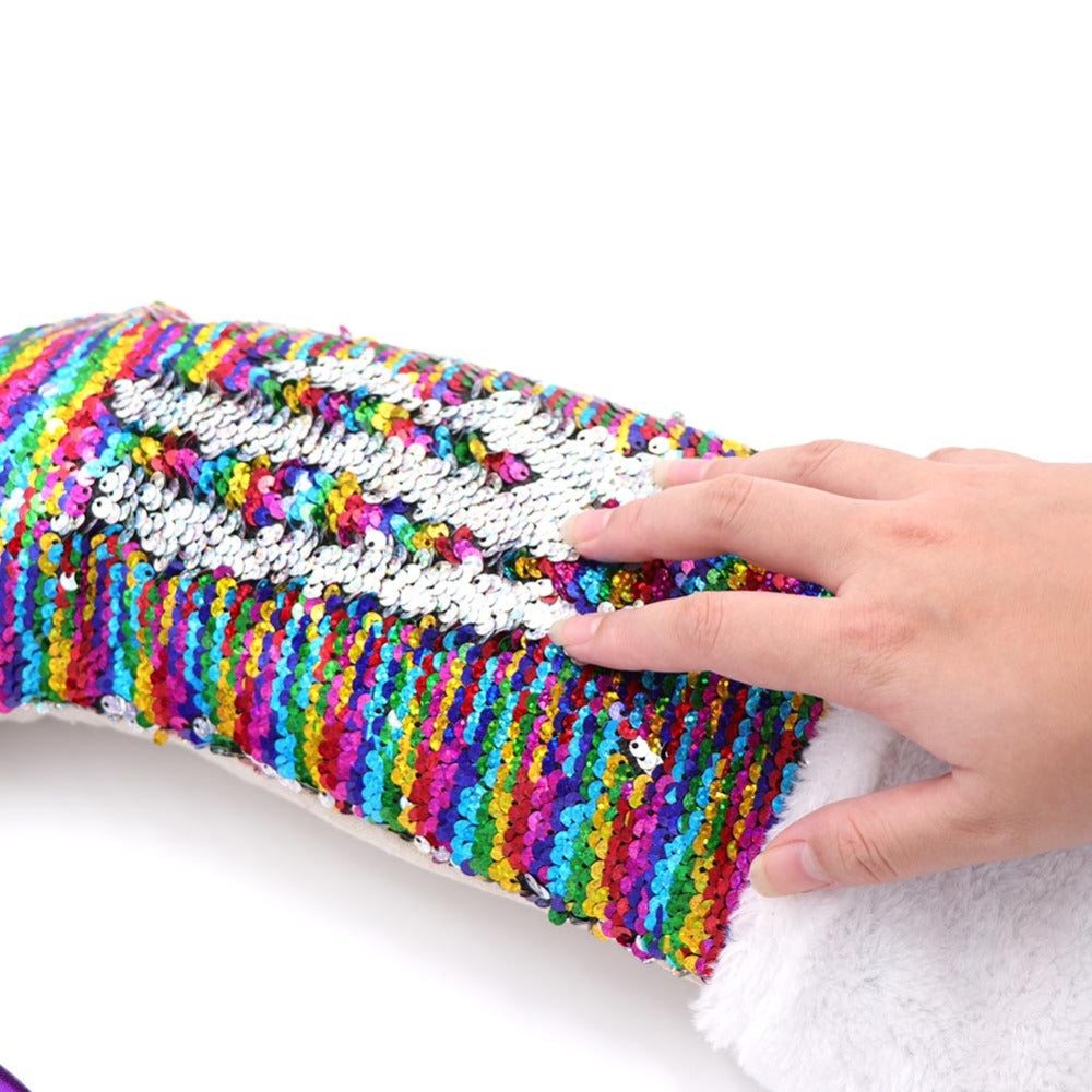 rainbow mermaid christmas stocking for little girls, sequence mermaid stocking , sequens scales