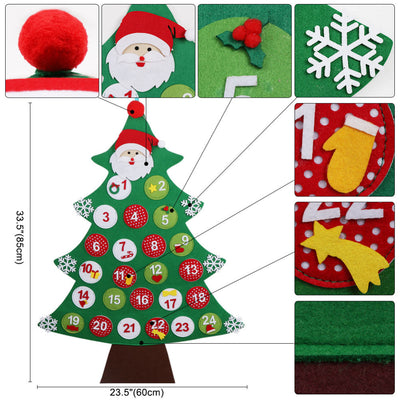 toddler christmas felt tree advent calendar for kids toddlers and babies