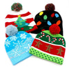 funny christmas light up hat beanie. christmas tree beanie, christms lights beanie, christmas candy cane and gingerbrea men, snowflake hat