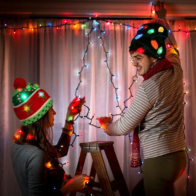 funny christmas light up hat beanie