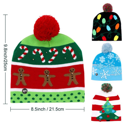 funny christmas light up hat beanie