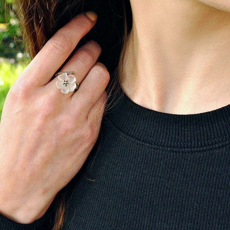 unique lotus flower ring, handmade lotus flower rings