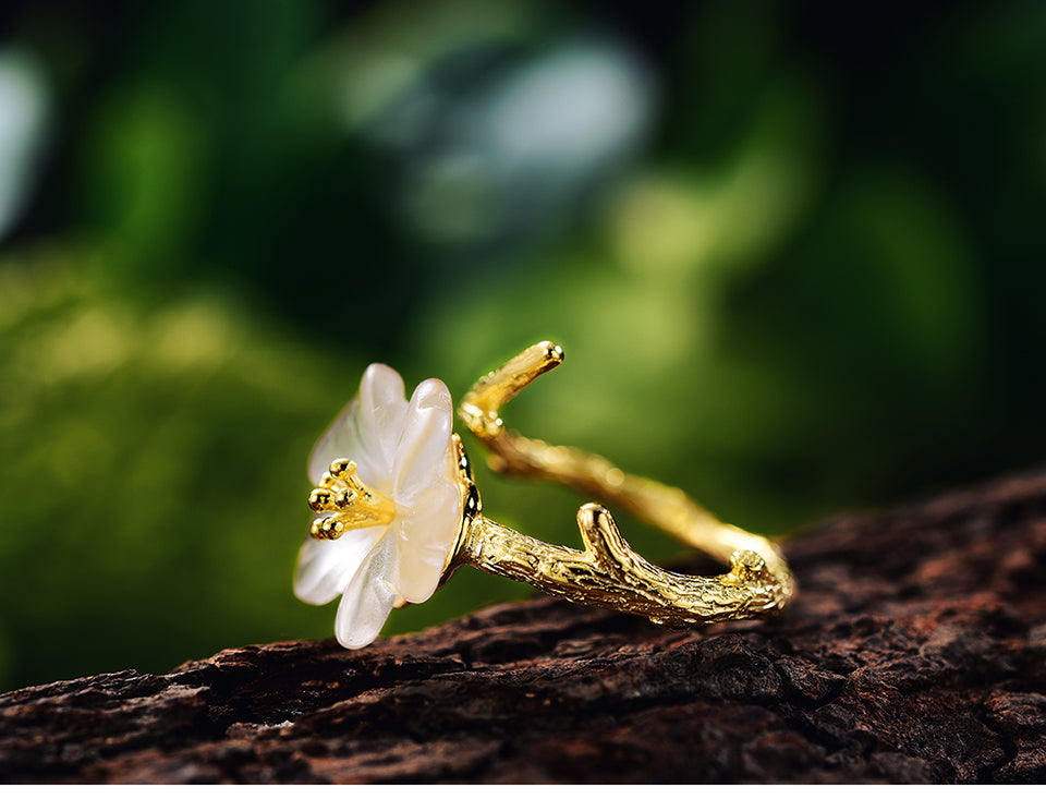 unique lotus flower ring, handmade lotus flower rings gold ring
