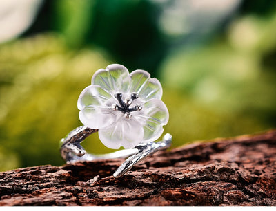 unique lotus flower ring, handmade lotus flower rings  antique silver