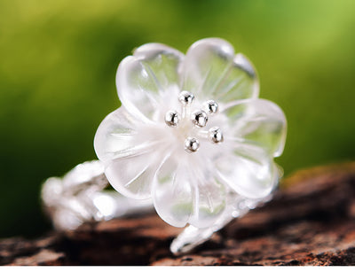 unique lotus flower ring, handmade lotus flower rings