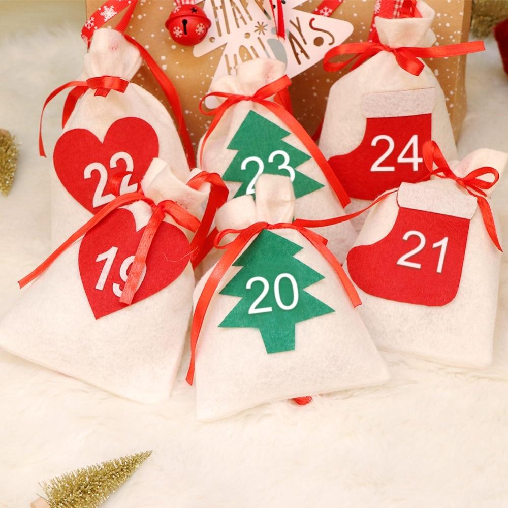 felt advent calendar 1 to 24, felt bags christmas