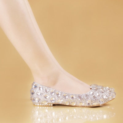 flat crystal rhinestone shoes