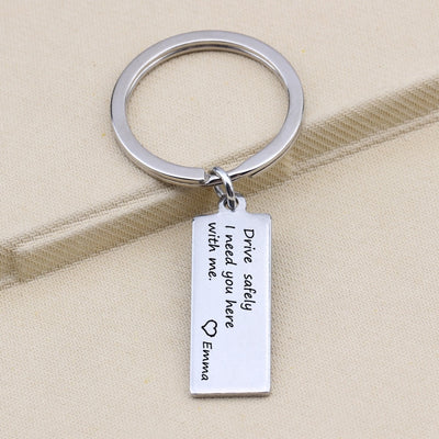 CREATEME™ Drive Safely Personalized Name Key Chain
