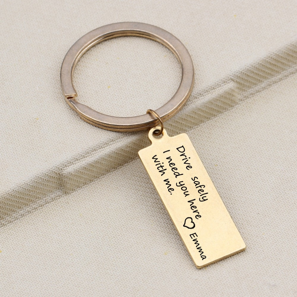 CREATEME™ Drive Safely Personalized Name Key Chain