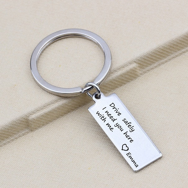 CREATEME™ Drive Safely Personalized Name Key Chain