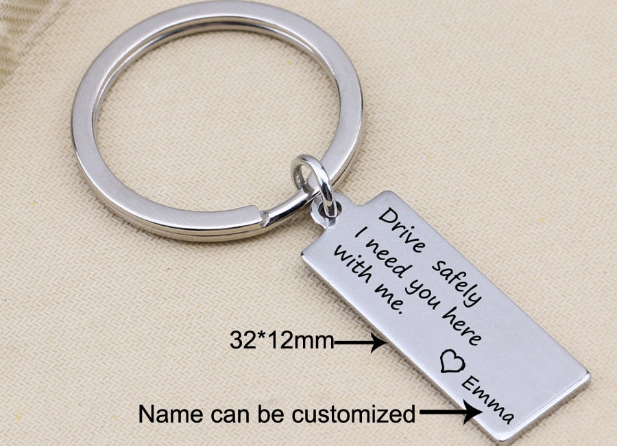 CREATEME™ Drive Safely Personalized Name Key Chain