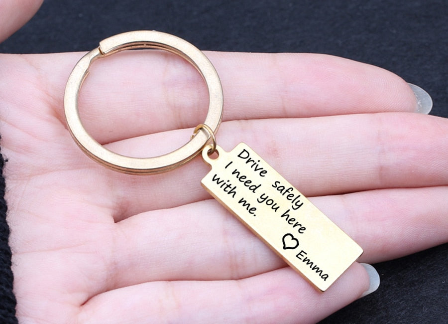 CREATEME™ Drive Safely Personalized Name Key Chain