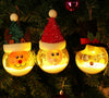 snow globe christmas ornament, reindeer, santa snowman