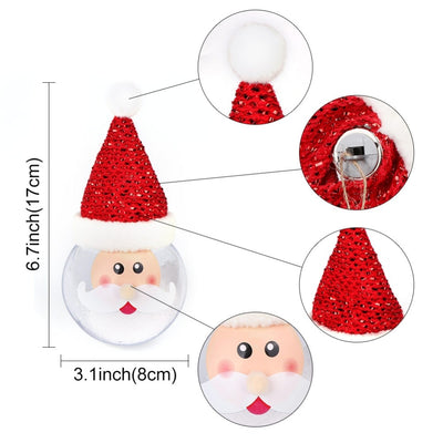 snow globe christmas ornament, reindeer, santa snowman