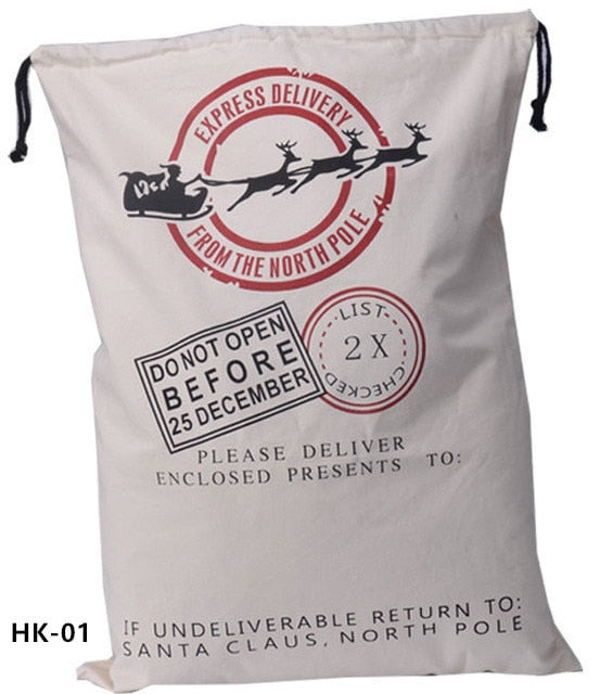 jumbo canvas christmas kids santa sack express delivery