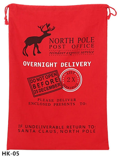 christmas sack, santa delivery sack, overnight delivert do not open before december 25