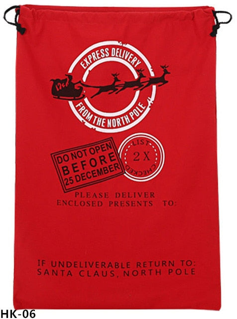 christmas sack, santa delivery sack, red sack do not open before 25 december