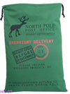 jumbo canvas christmas kids santa sack express delivery  green color