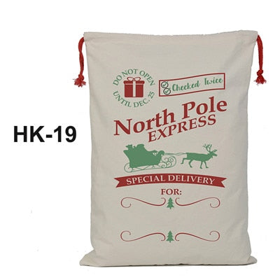 christmas sack, santa delivery sack, north pole expess