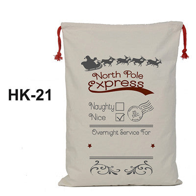 christmas sack, santa delivery sack, north pole express