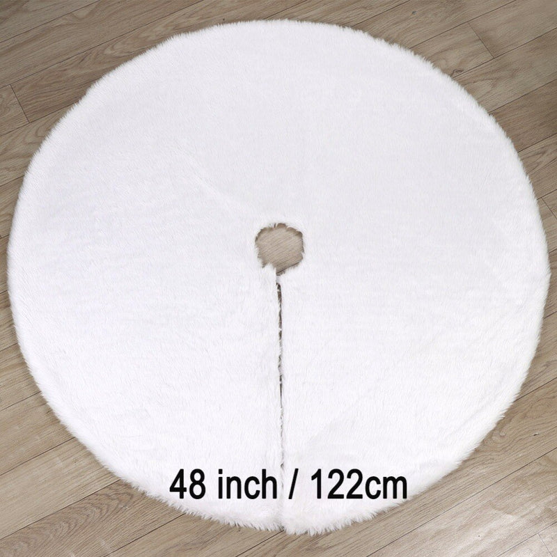 White Faux Fur Snow Christmas Tree Skirt (122cm/48inch) Winfinity Brands