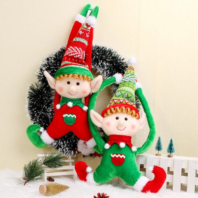 hanging elf, elf on shelf, elf decor christmas, elf with moveable arms