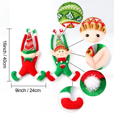 hanging elf, elf on shelf, elf decor christmas, hanging elf from stair case