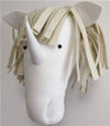 white magical unicorn faux taxi dermy handmade wall decor stuffed animal for kids room