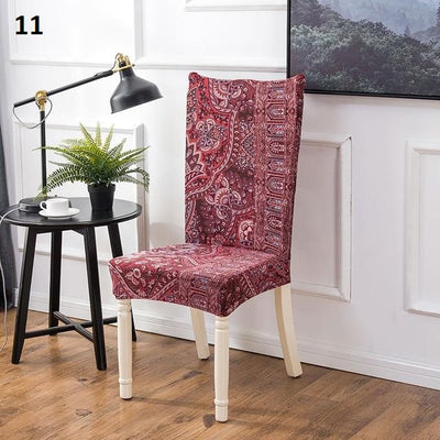 boho patterned color dining chair slip cover spandex