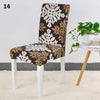 dark brow cream and white patterned color dining chair slip cover spandex