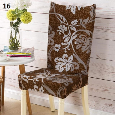 leaf Victorian patterned color dining chair slip cover spandex
