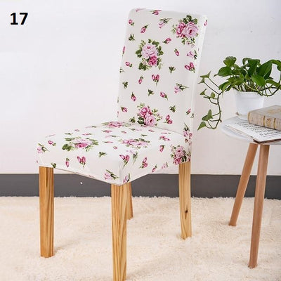 white with roses patterned color dining chair slip cover spandex