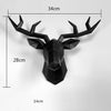 black deer head wall sculpture, black faux deer head, resin white deer head, wall art modern deer head
