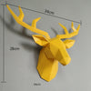 yellow deer head wall sculpture, white faux deer head, resin yellow deer head, wall art modern deer head