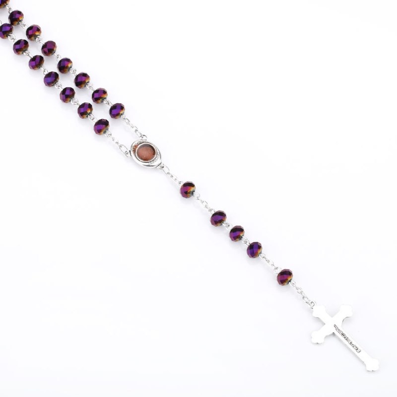 CREATEME™ Walk With Jesus Glass Bead Rosary