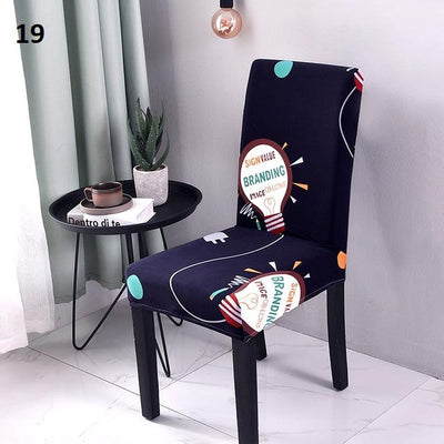 business patterned color dining chair slip cover spandex