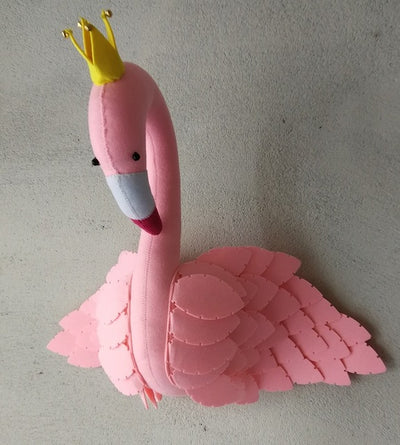 princess flamingo handmade wall decor stuffed animal for kids room