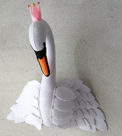 swan princess faux taxi dermy handmade wall decor stuffed animal for kids room