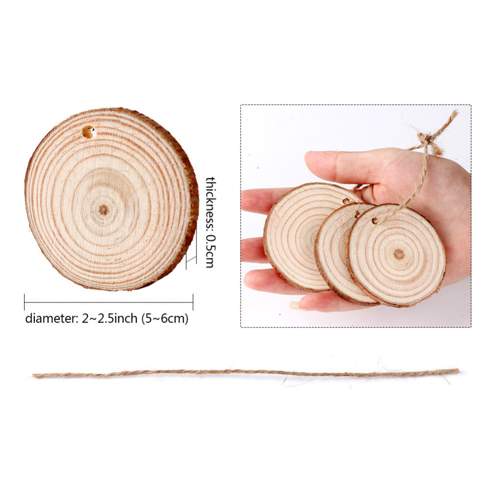 rustic christmas free decor - wood timber pendants christmas tree - winfinity brands