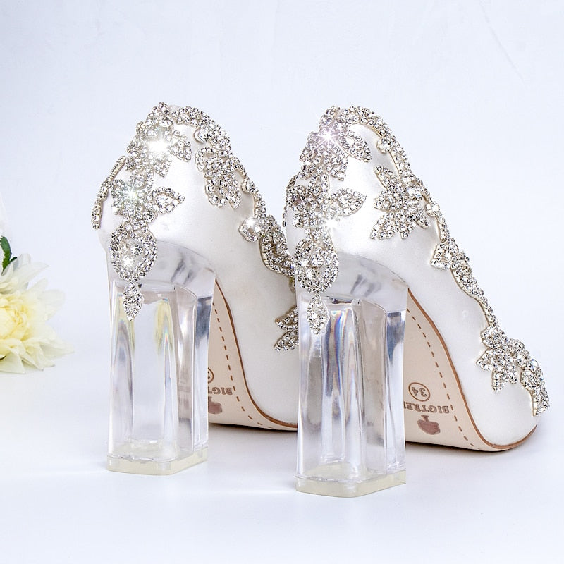 wedding glass heels