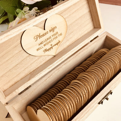 Heart Designed Personalized Wedding Keepsake Box for Wedding Wishes