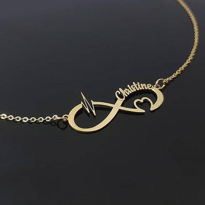 handmade infinity couple's necklace, gift for her, anniversary gift for her, birthday gift for her, silver necklace, gold necklace