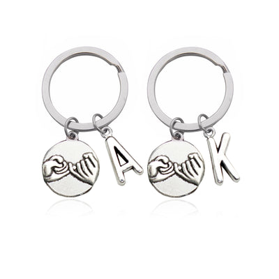 couple initial key chain pinky promise metal letter winfinity brands