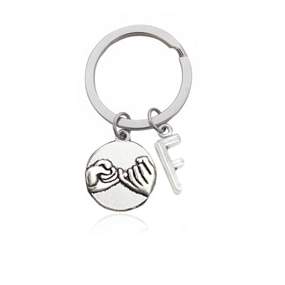 CREATEME™ Pinky Swear Promise Couples Initial Key Chain (Letters A to M)